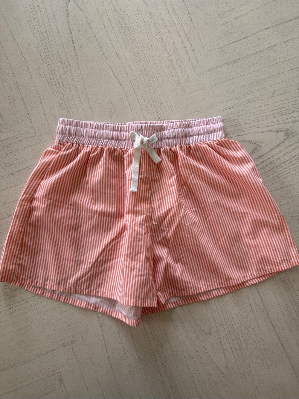 Peppermayo Pink Seersucker Striped Drawstring Shorts - Size 4 [PH1127]